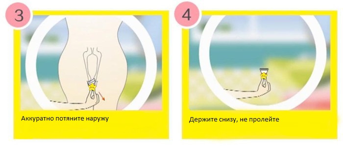 извлечение менструальной чаши из влагалища