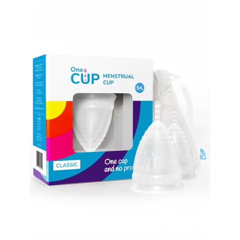 Набор менструальных чаш OneCUP Classic прозрачный размеры S и L